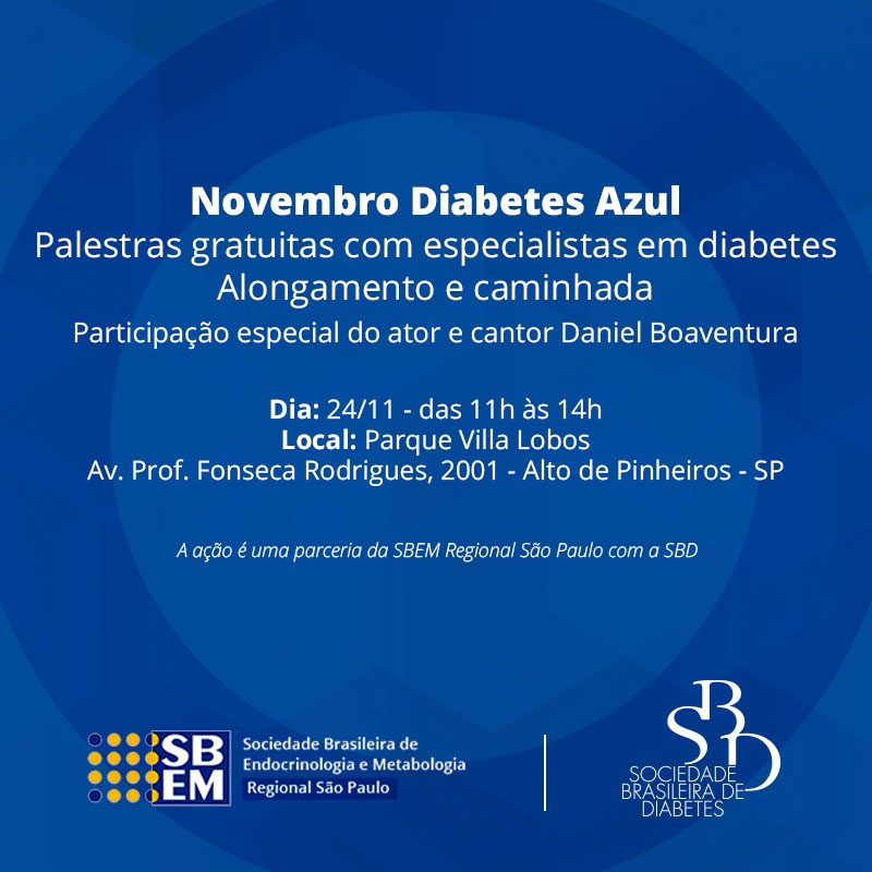 SP terá palestra e atividade física pelo #NovembroDiabetesAzul