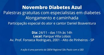 SP terá palestra e atividade física pelo #NovembroDiabetesAzul